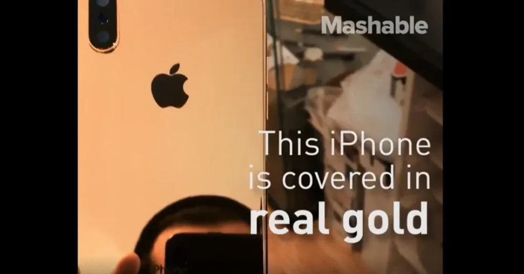 Mashable March 2018 Gold Plating Company Turns iPhones Into Unapologetic Bling